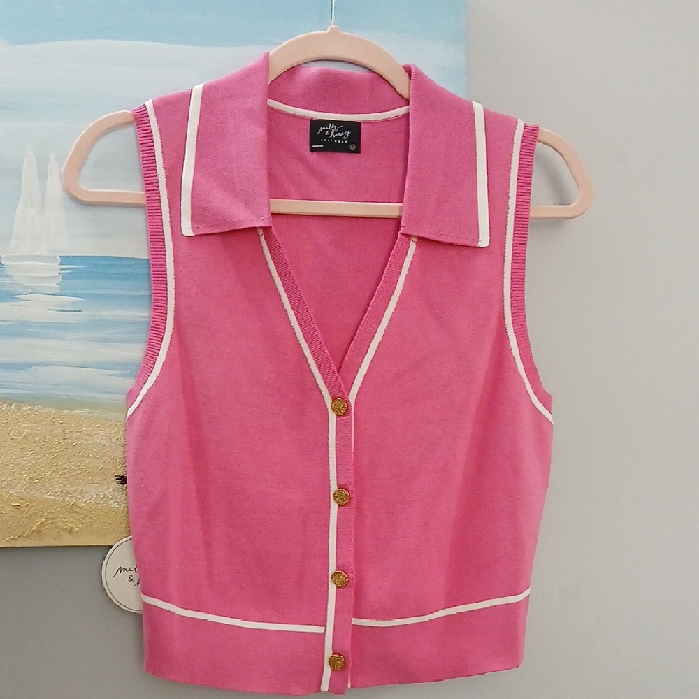 Milk & Honey Pink Sleeveless Vest